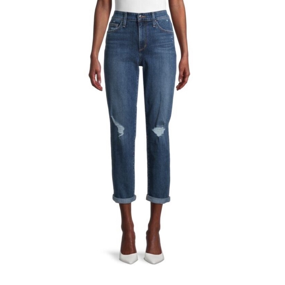 NWOT Joe's Jeans Niki Jeans Women's Distressed Straight-Leg Stretch Blue Size 25